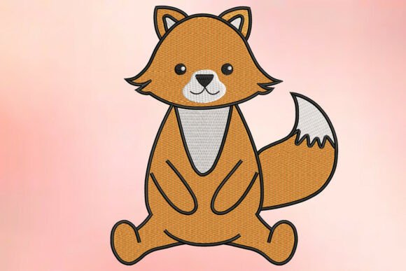 Download Cute Sitting Fox Embroidery Design - Cute Collection