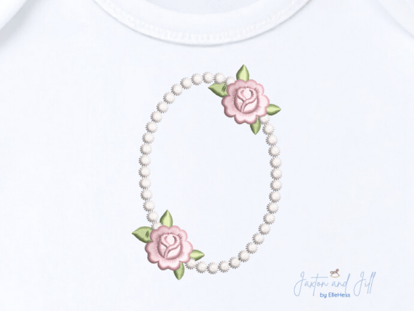 Download Pearl Dot Rose Frame Embroidery Design - Rose Collection