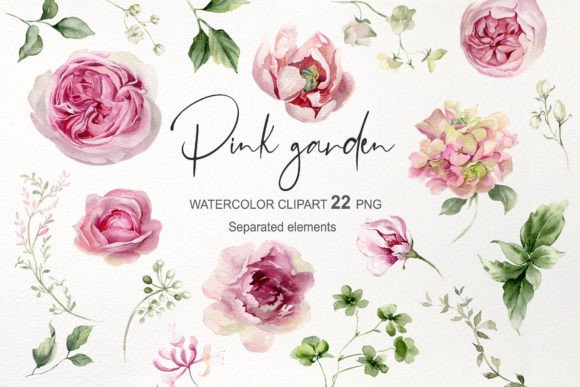 Download Watercolor Pink Flowers Clipart Rose PNG - Rose Collection