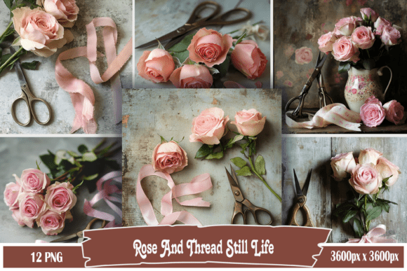 Download Rose and Thread Still Life - Rose Collection