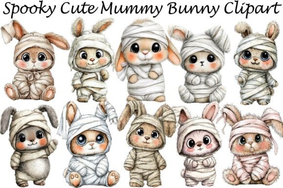 Download Spooky Cute Mummy Bunny Clipart - Cute Collection