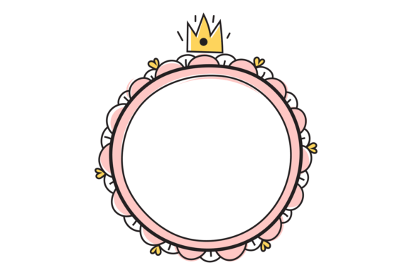 Download Hand Drawn Round Pink Frame with Cute Cr - Cute Collection