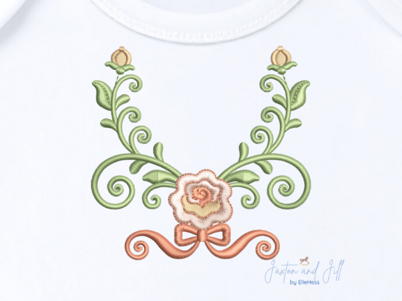 Download Shabby Chic Rose Floral Frame Embroidery - Rose Collection