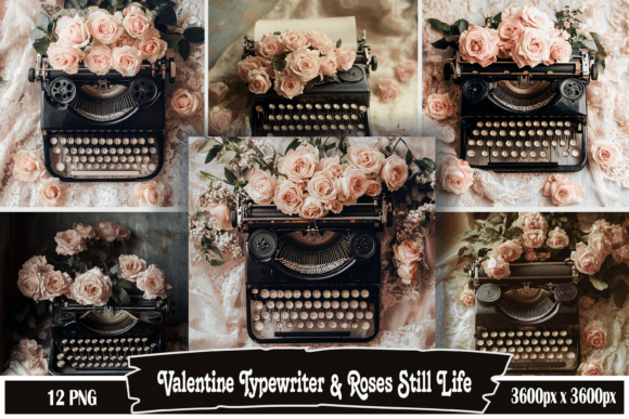 Download Valentine Typewriter &amp; Roses Still Life - Rose Collection