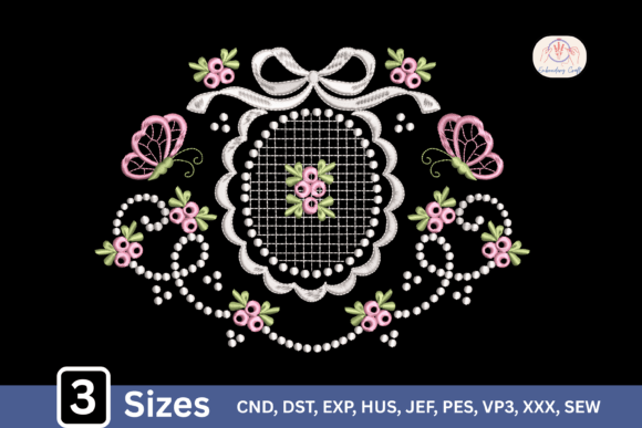 Download Vintage Lace Floral Bow Monogram Frame - Premium Resources