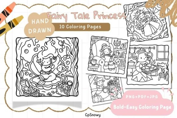 Download Cute Fairy Tale Princess Coloring Pages - Cute Collection