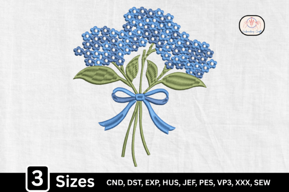Download Floral Bow, Blue Hydrangea Bouquet - Premium Resources