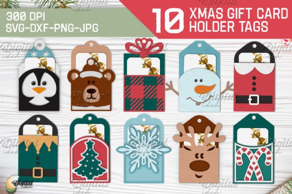 Download Christmas Gift Card Holder Tags Bundle - Gift Collection