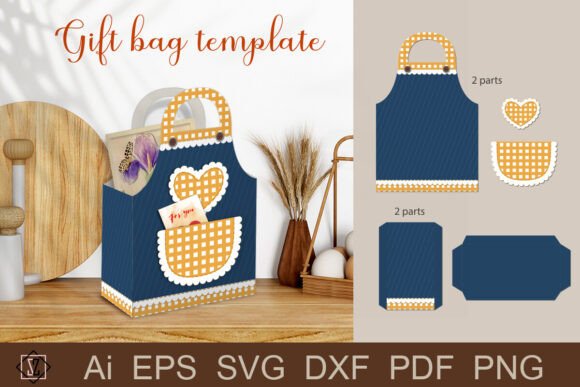 Download Gift Bag Template Apron. DIY - Gift Collection