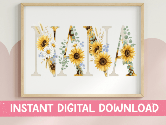 Download Nana Sunflower Floral Letter Design - Letter Collection