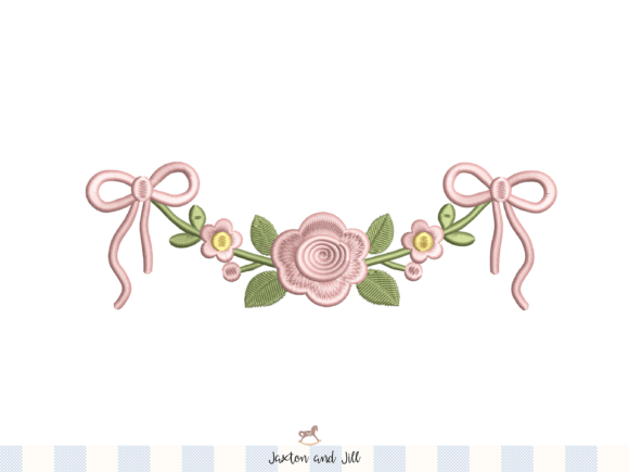 Download Floral Rose Bow Embroidery Border Design - Rose Collection