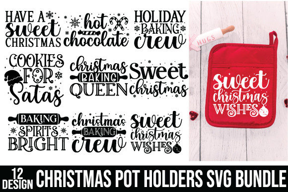 Download Christmas Pot Holders Svg  Bundle - Pot holders Collection
